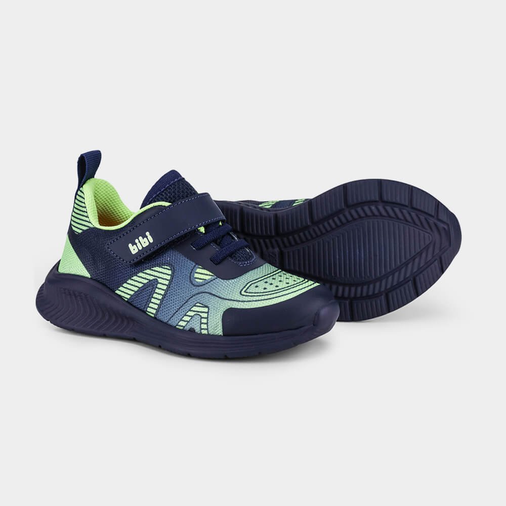 Tênis Infantil Bibi Fly Baby II Azul marinho com Verde Azul Marinho/Verde 4