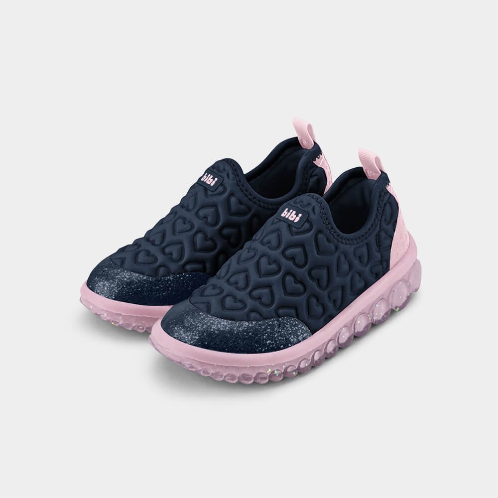 Tênis Infantil Bibi Roller 2.0 Azul e Rosa de Coração Azul 3