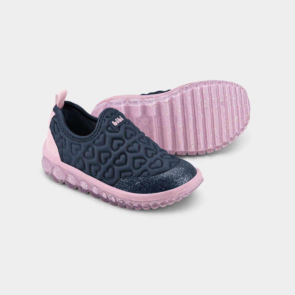 Tênis Infantil Bibi Roller 2.0 Azul e Rosa de Coração Azul 4