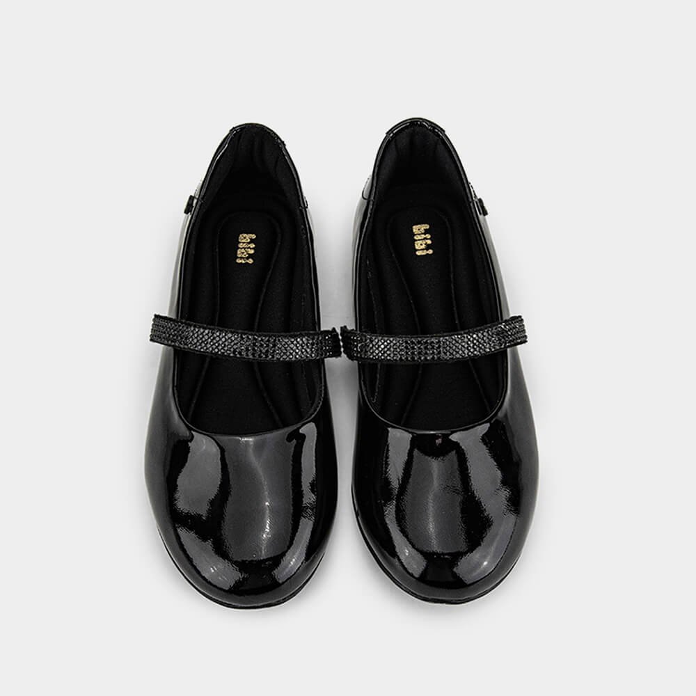 Sapatilha Infantil Bibi Ballerina Basic Preta com Brilho Preto 3