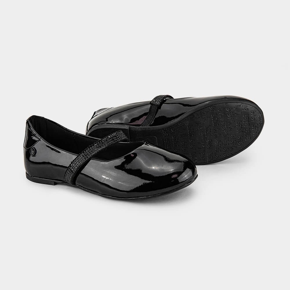 Sapatilha Infantil Bibi Ballerina Basic Preta com Brilho Preto 4