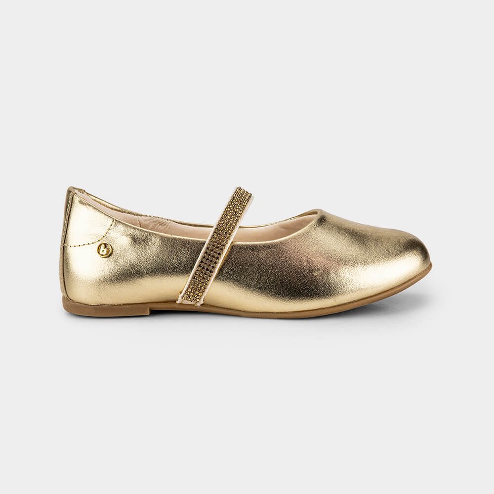 Sapatilha Infantil Bibi Ballerina Basic Dourada com Brilho Dourado 1
