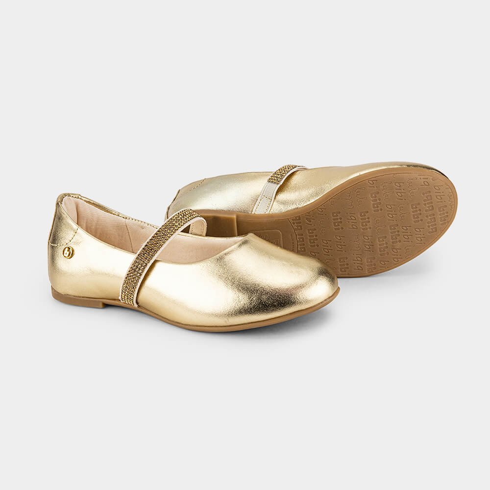 Sapatilha Infantil Bibi Ballerina Basic Dourada com Brilho Dourado 4