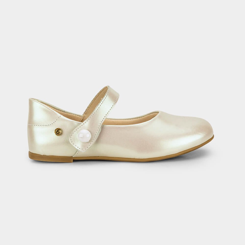 Sapatilha Infantil Bibi Ballerina Basic Branca Perolizada Bege - Main Image