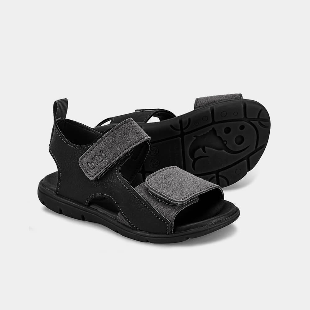 Sandália Infantil Bibi Basic Sandals Kids Preta com Grafite Preto 4