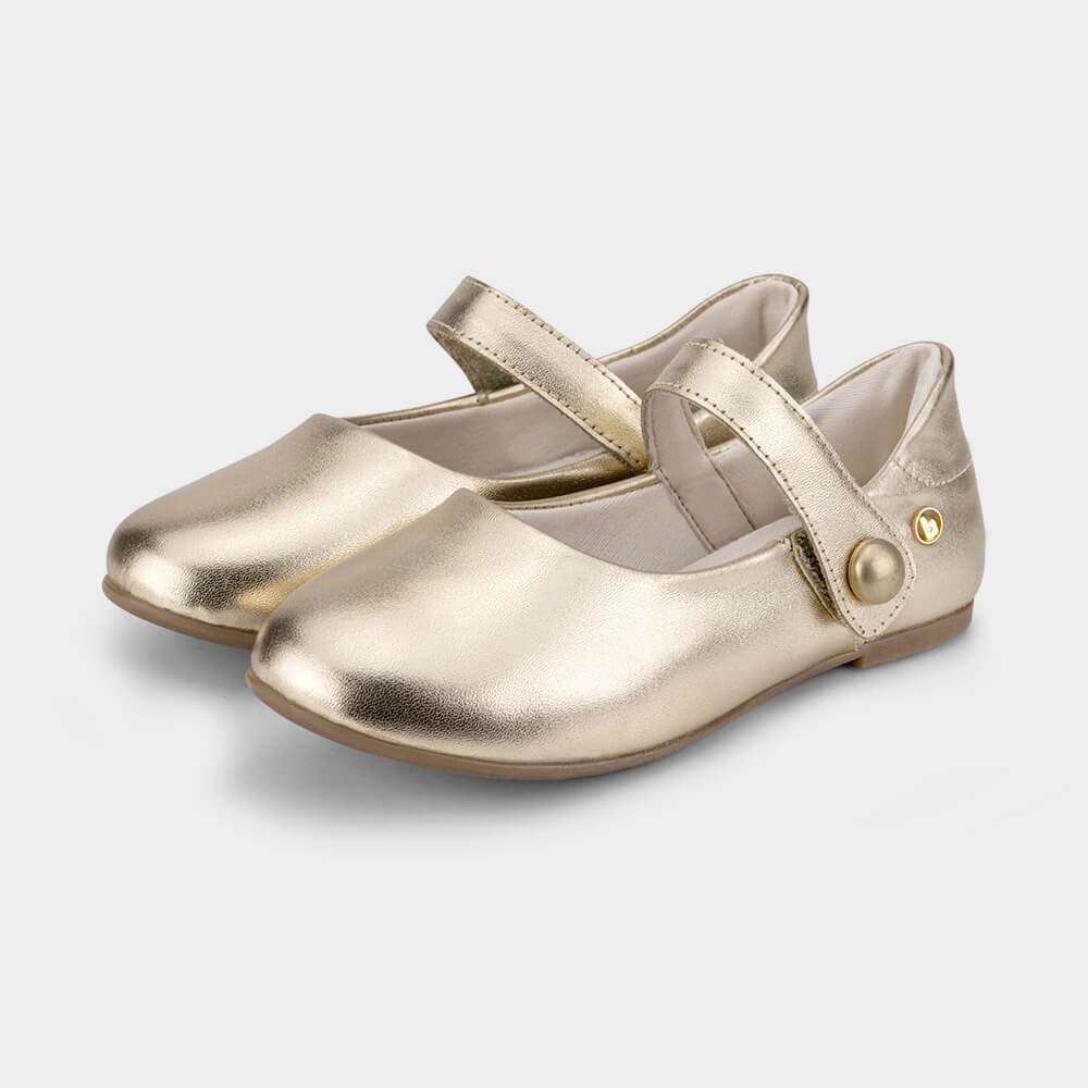 Sapatilha Infantil Bibi Ballerina Basic Dourada Dourado 2