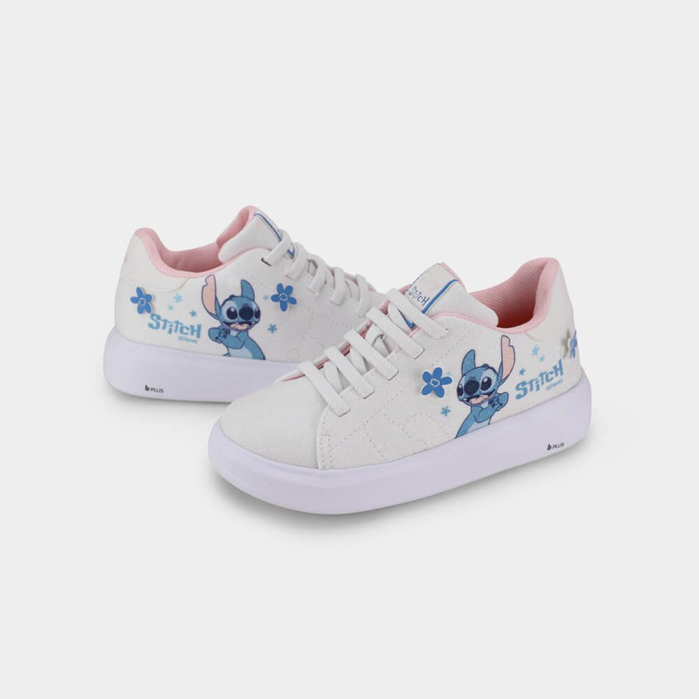 Tênis Infantil Bibi Glam com Brilhos Stitch da Disney Branco 4