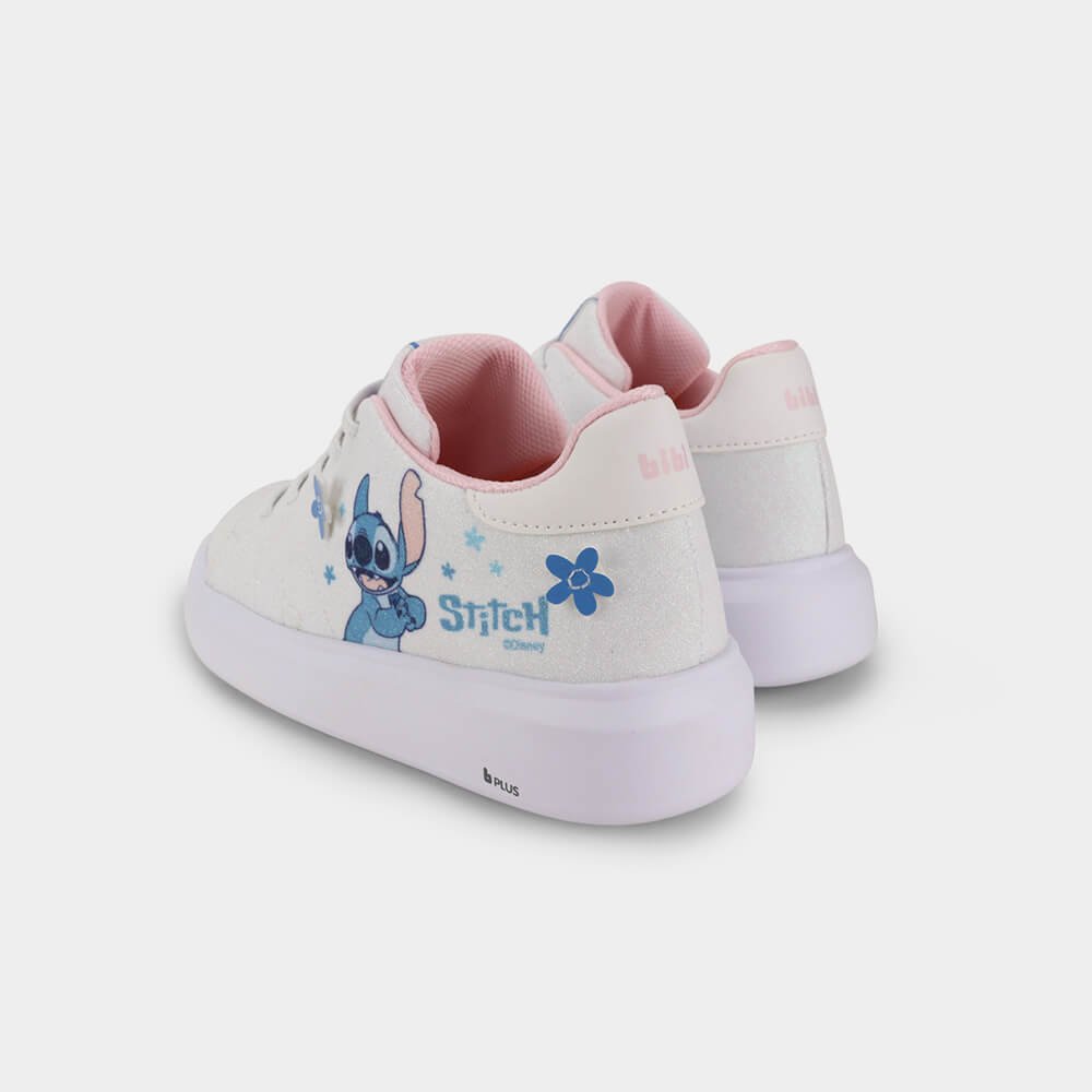Tênis Infantil Bibi Glam com Brilhos Stitch da Disney Branco 6