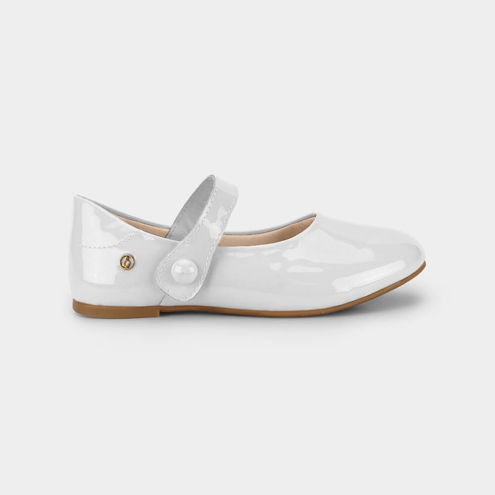 Sapatilha Infantil Bibi Ballerina Basic de Verniz Branca Branco 1