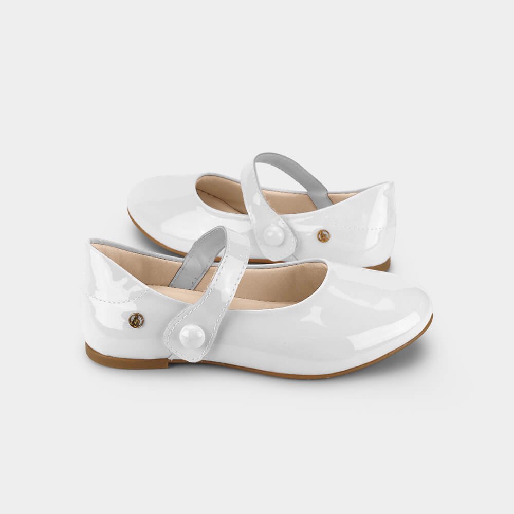 Sapatilha Infantil Bibi Ballerina Basic de Verniz Branca Branco 3