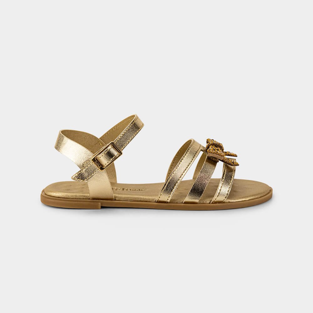 Sandália Infantil Bibi Shine Kids Dourada de Tiras Dourado 5