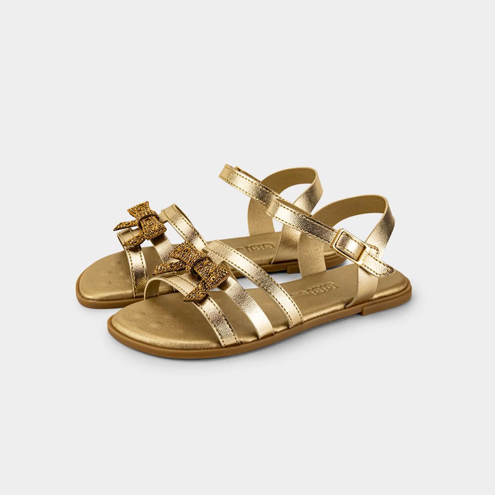 Sandália Infantil Bibi Shine Kids Dourada de Tiras Dourado 1