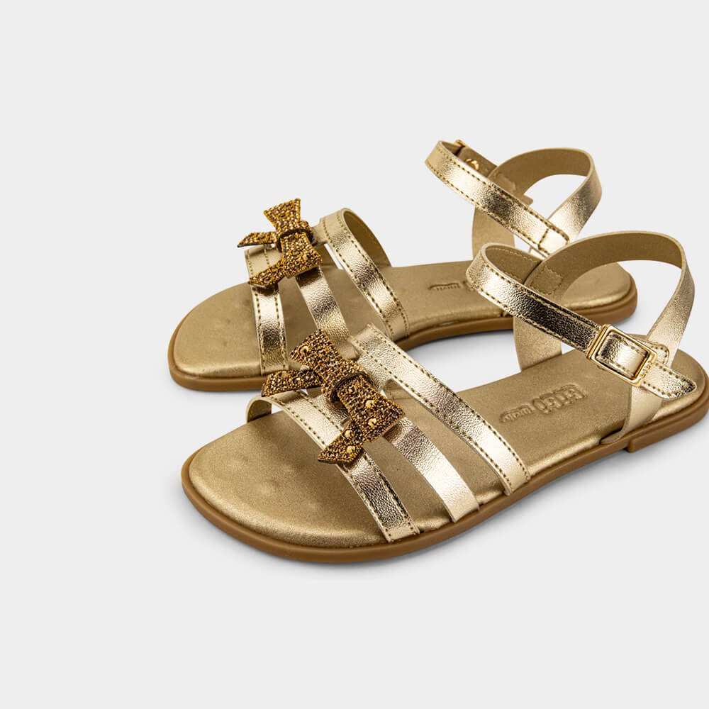 Sandália Infantil Bibi Shine Kids Dourada de Tiras Dourado 2
