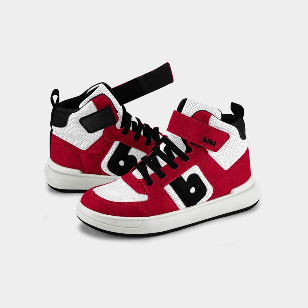 Abotinado Infantil Bibi B College Vermelho com Branco Vermelho 3