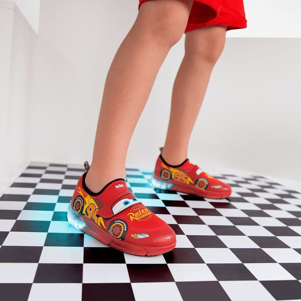 Tênis Infantil Bibi Space Relâmpago McQueen da Disney Vermelho 2