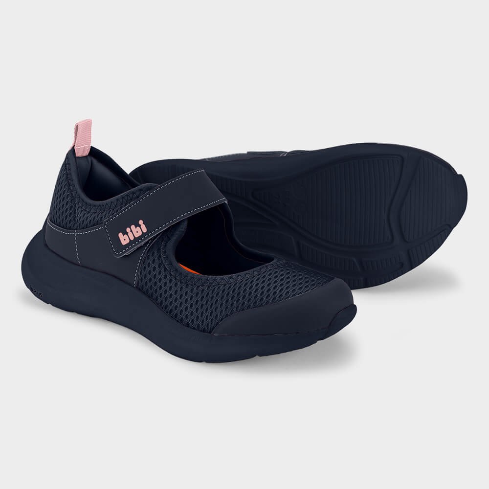 Tênis Infantil Bibi Action Azul Marinho com Rosa de Tira 1167355 Azul 4
