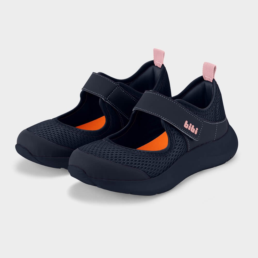 Tênis Infantil Bibi Action Azul Marinho com Rosa de Tira 1167355 Azul 2