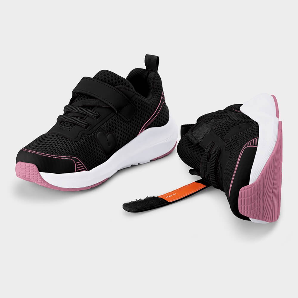 Tênis Infantil Bibi High School Preto com Rosa Preto 4