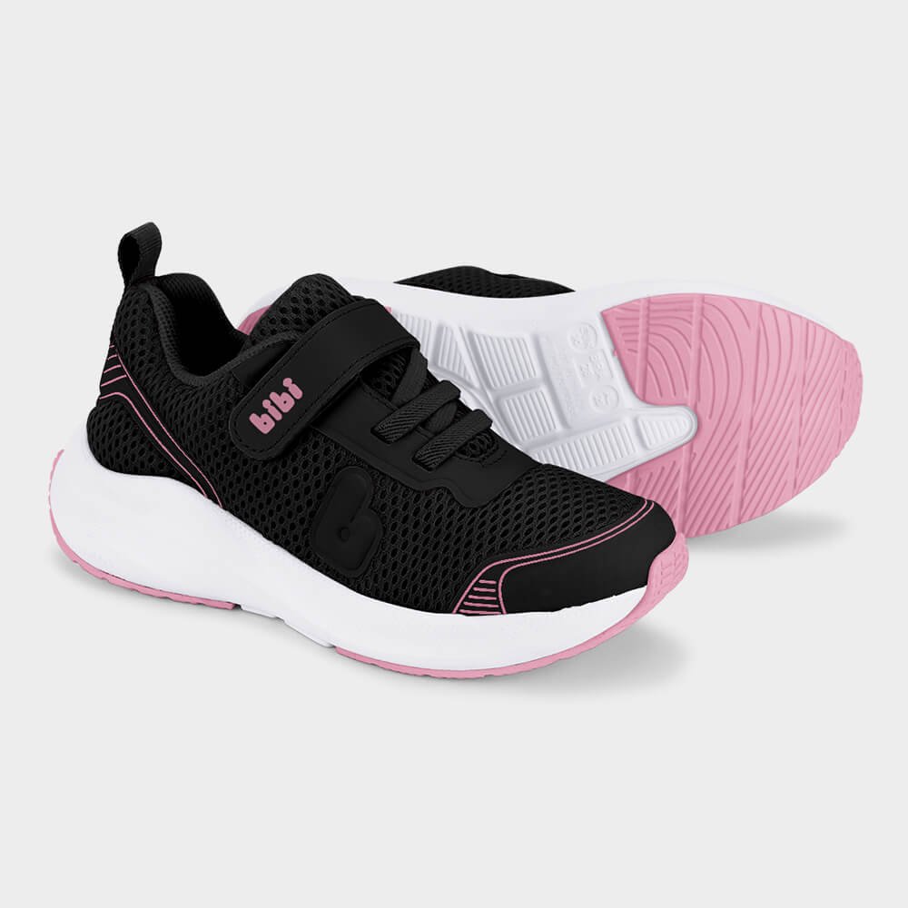 Tênis Infantil Bibi High School Preto com Rosa Preto 5