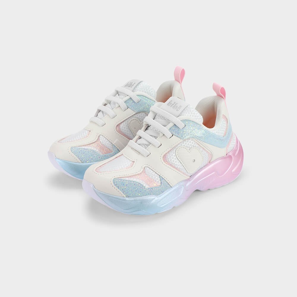 Tênis Infantil Bibi Pegasus Branco com Rosa Multicores 2