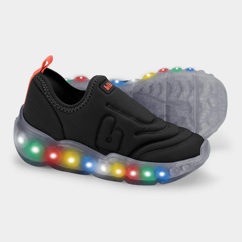 Tênis Infantil de Luz Bibi Roller Celebration 3.0 Preto Preto 4