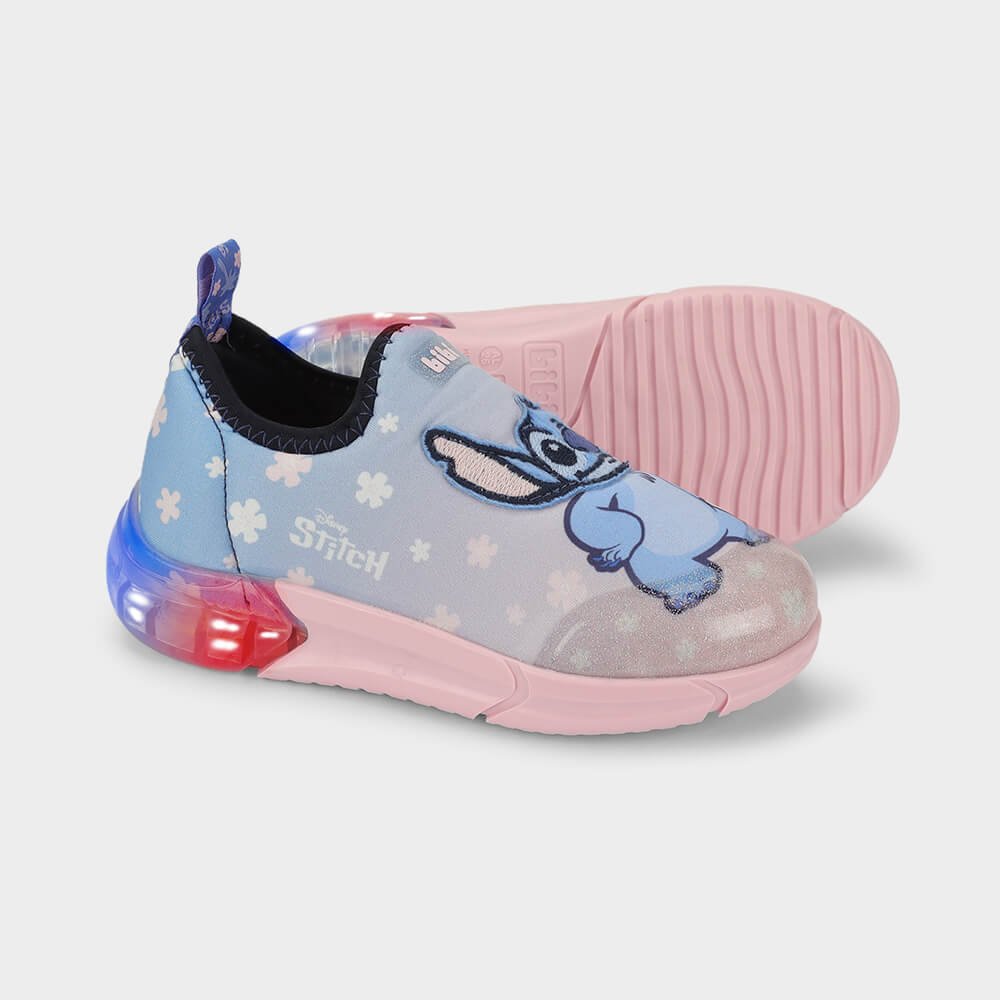 Tênis Infantil Bibi Space Stitch da Disney Azul/Rosa 4