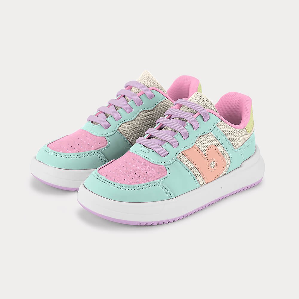 Tênis Infantil Bibi B College Rosa com Verde Multicores 2