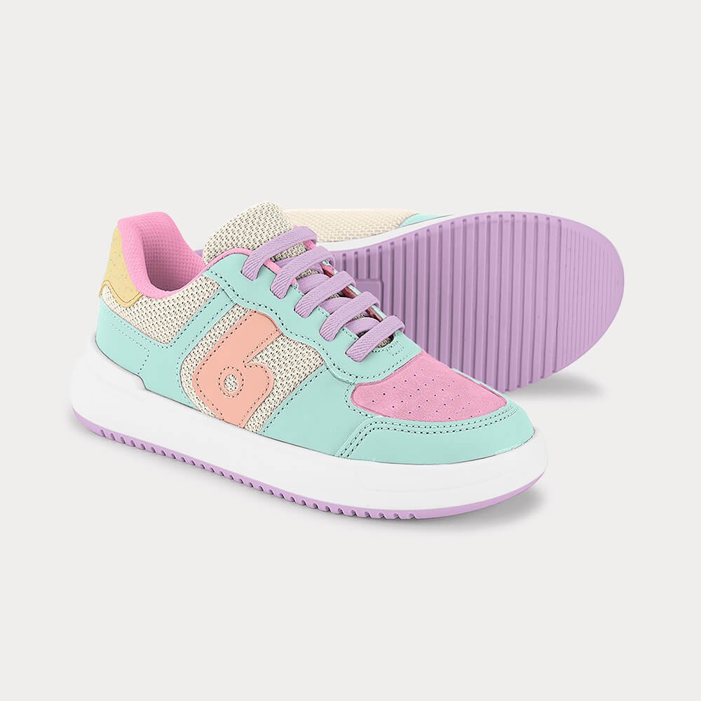 Tênis Infantil Bibi B College Rosa com Verde Multicores 4