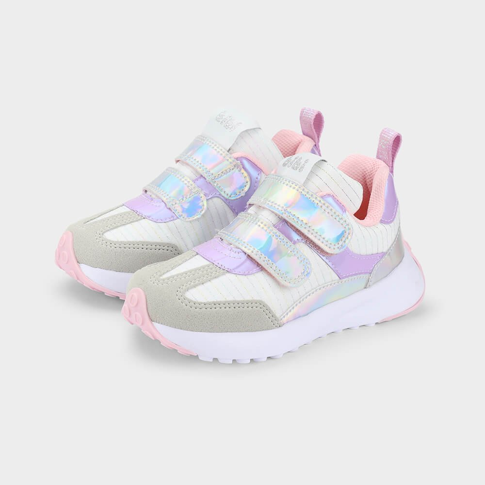 Tênis Infantil Bibi Jogging Kids Branco com Lilás Branco/Prata 2