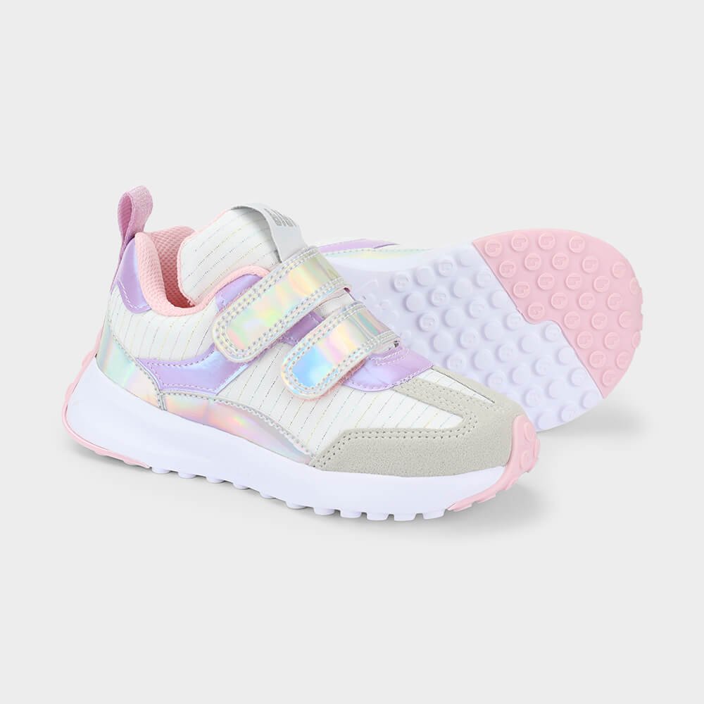 Tênis Infantil Bibi Jogging Kids Branco com Lilás Branco/Prata 4