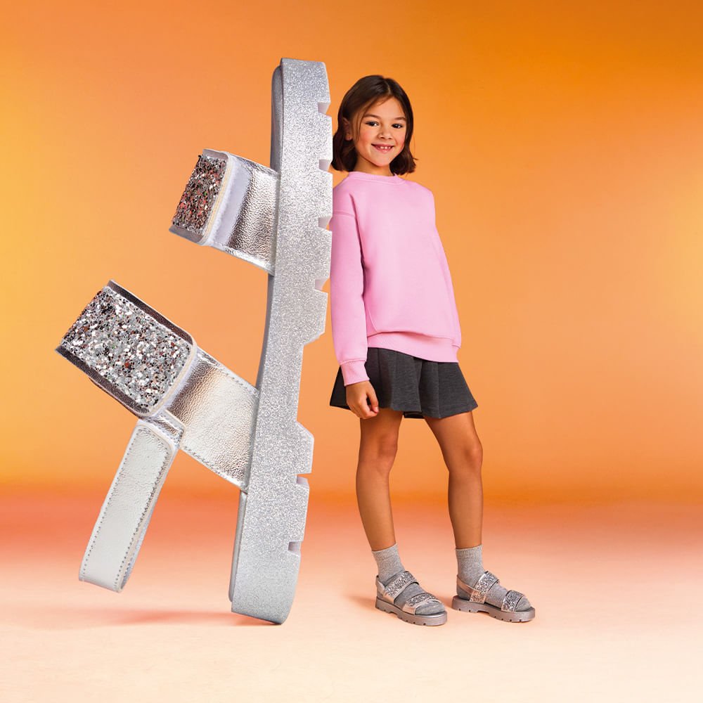Sandália Infantil Bibi Plataforma 2.0 Prata Prata 2