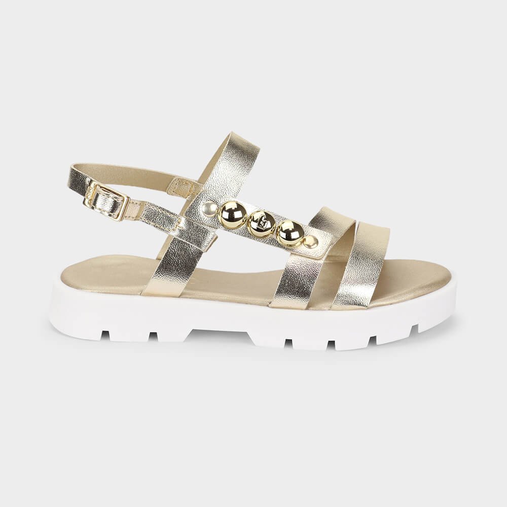 Sandália Infantil Bibi Plataforma 2.0 Dourada
