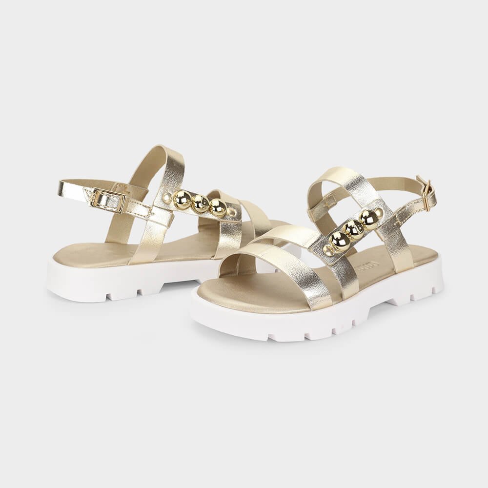 Sandália Infantil Bibi Plataforma 2.0 Dourada Dourado 3