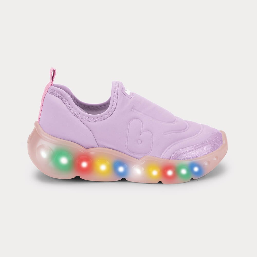 Tênis Infantil de Luz Bibi Roller Celebration 3.0 Lilás