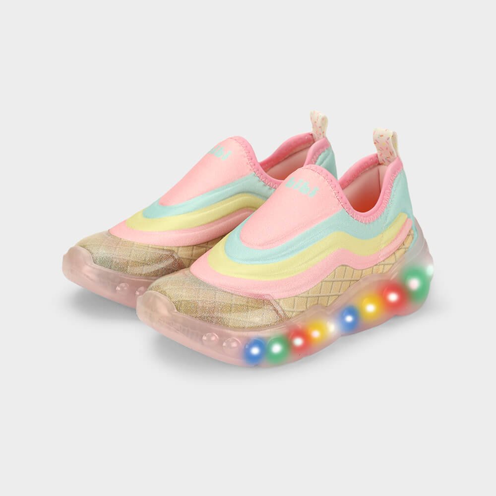Tênis Infantil de Luz Bibi Roller Celebration 3.0 Rosa de Sorvete Multicores 2