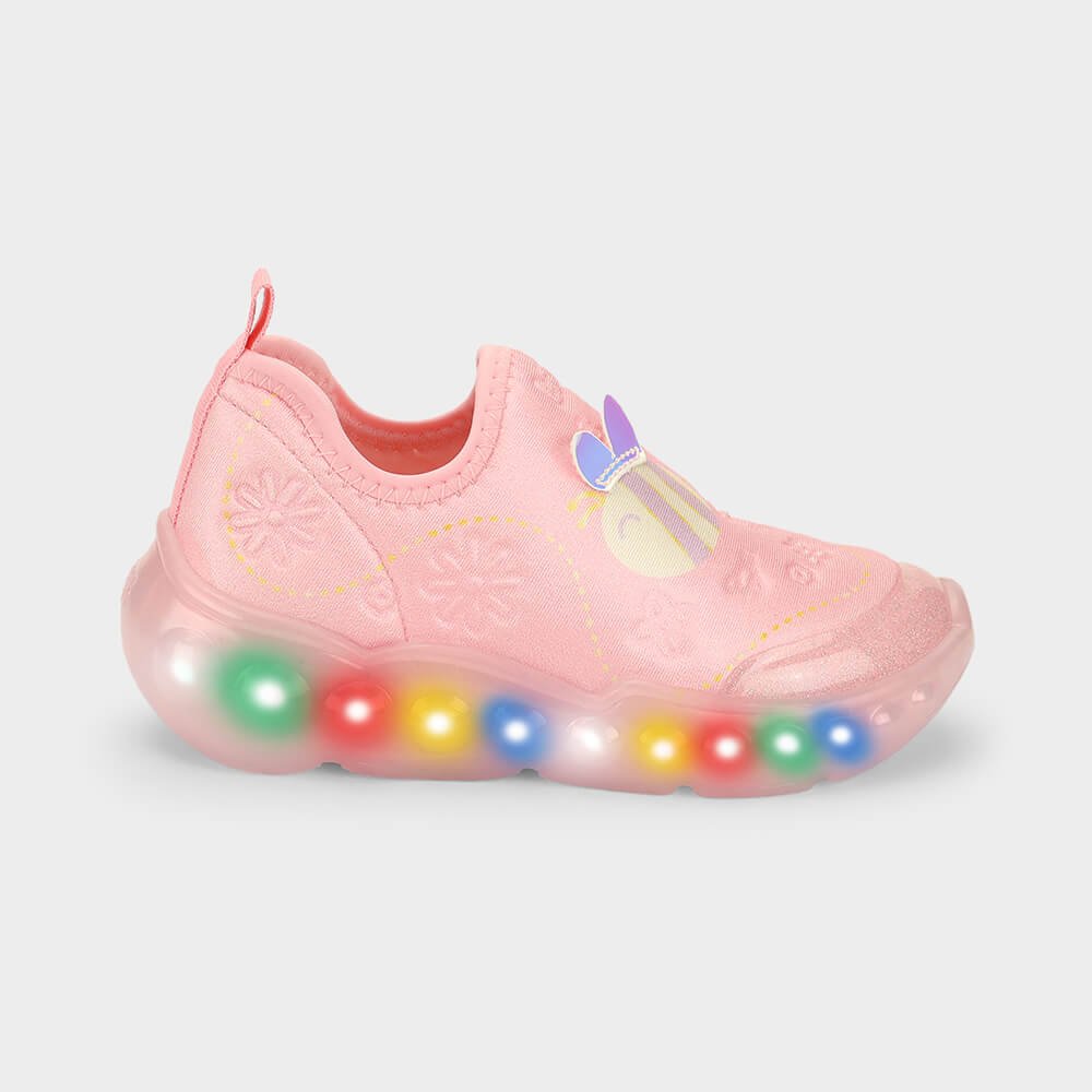 Tênis Infantil de Luz Bibi Roller Celebration 3.0 Rosa de Abelha