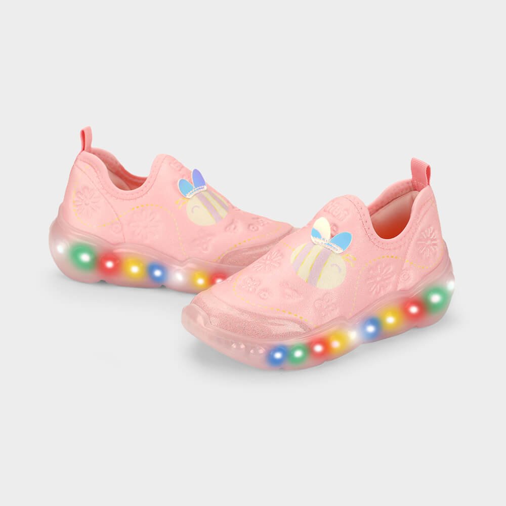 Tênis Infantil de Luz Bibi Roller Celebration 3.0 Rosa de Abelha Rosa 3
