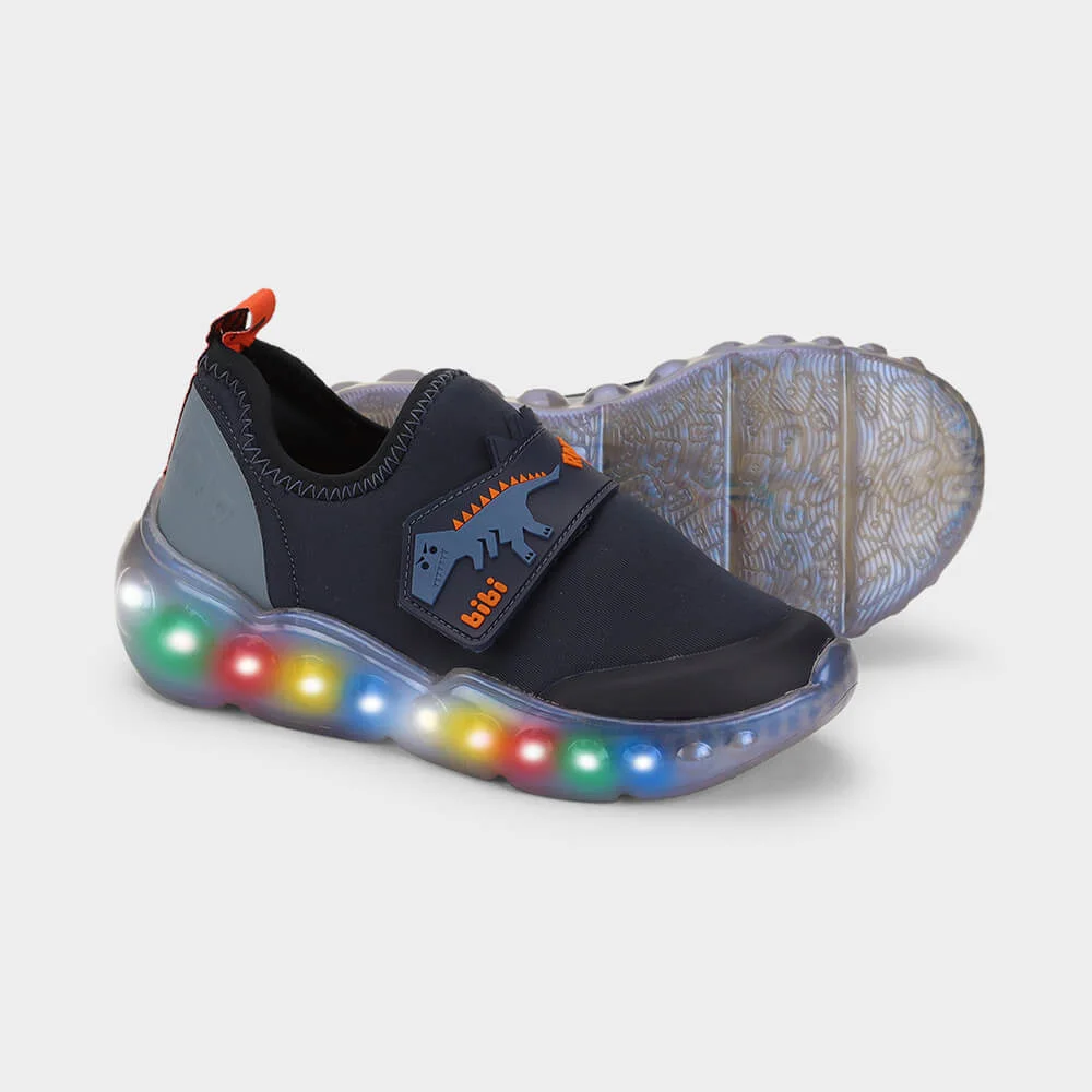 Tênis Infantil de Luz Bibi Roller Celebration 3.0 Azul Marinho de Dino Preto 3