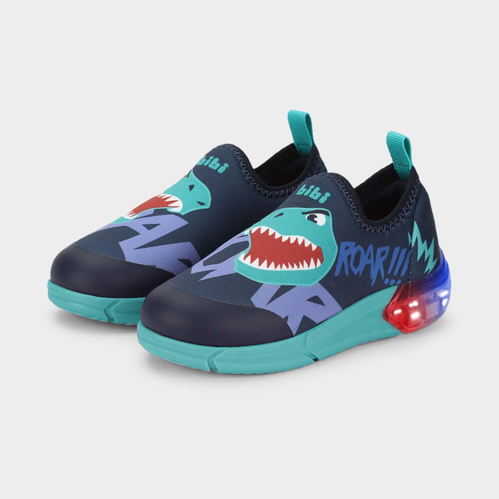 Tênis Infantil Bibi Space Azul de Dinossauro Preto 2