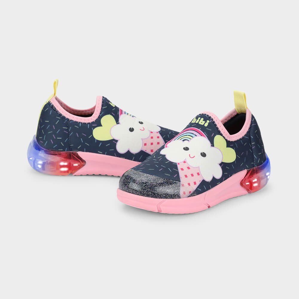 Tênis Infantil Bibi Space Azul Marinho e Rosa de Sorvete Azul/Rosa 2