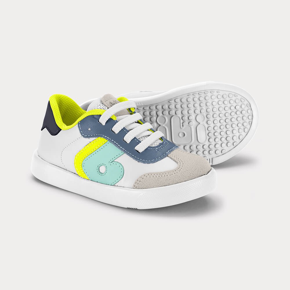 Tênis Infantil Bibi Agility Mini II Branco com Azul Branco/Azul/Amarelo 5