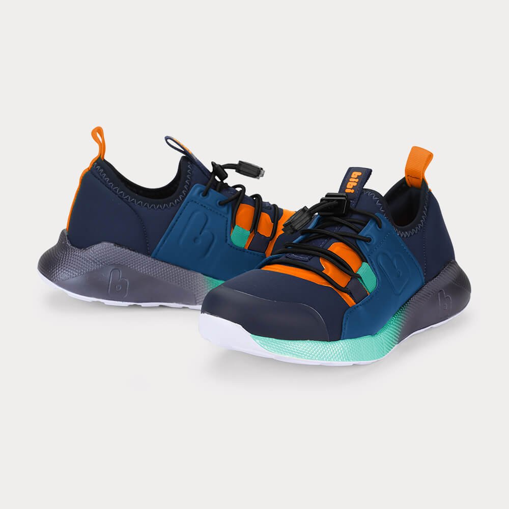 Tênis Infantil Bibi Evolution II Cinza com Azul Azul/Laranja 3