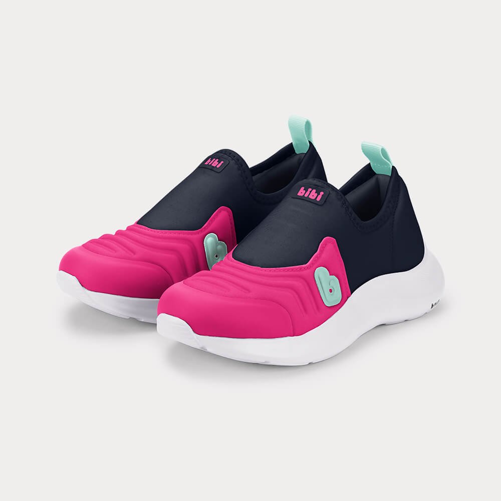 Tênis Infantil Bibi Action Azul Marinho com Rosa Azul/Rosa/Verde 2