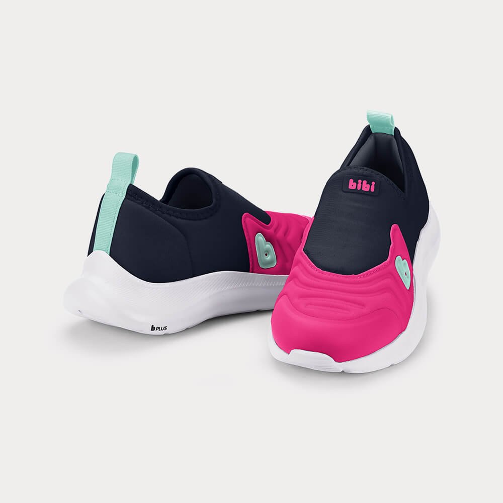 Tênis Infantil Bibi Action Azul Marinho com Rosa Azul/Rosa/Verde 3