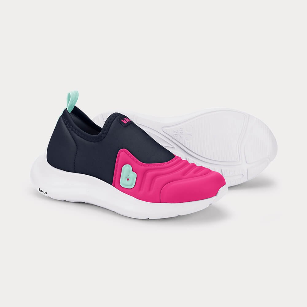 Tênis Infantil Bibi Action Azul Marinho com Rosa Azul/Rosa/Verde 4
