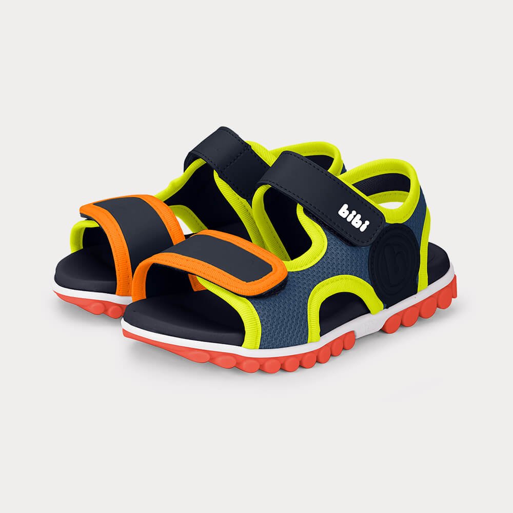 Sandália Infantil Bibi Summer Roller Sport 2.0 Azul com Amarelo Azul/Amarelo/Laranja 2