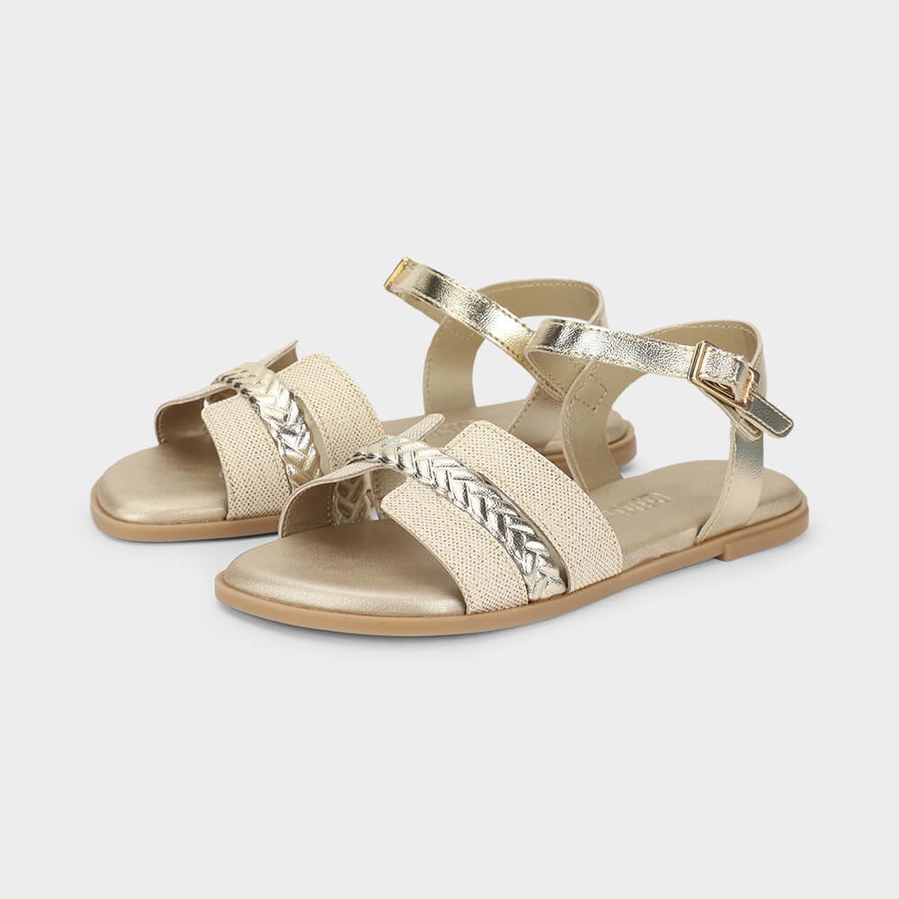 Sandália Infantil Bibi Shine Kids Dourada Dourado 2