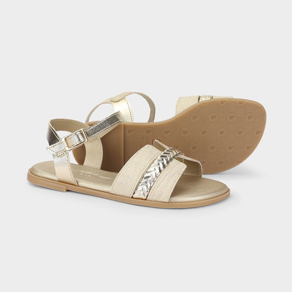 Sandália Infantil Bibi Shine Kids Dourada Dourado 4