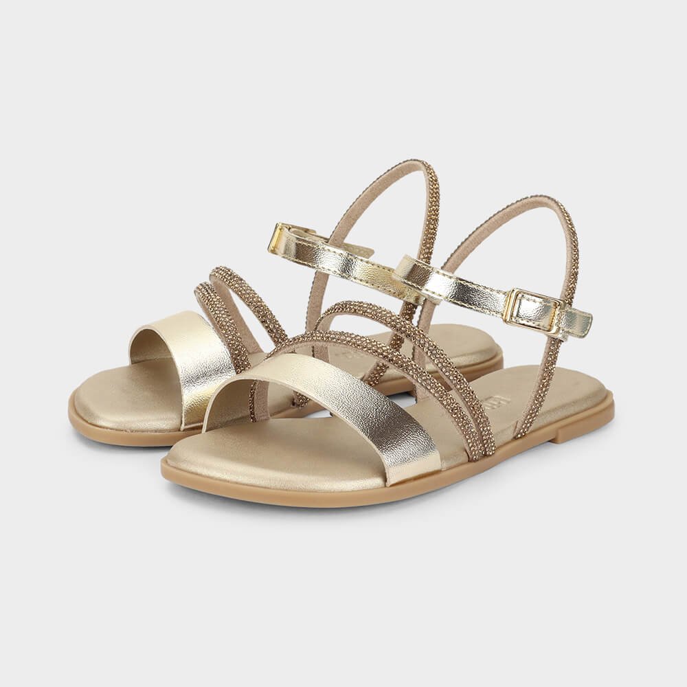 Sandália Infantil Bibi Shine Kids Dourada Dourado 2