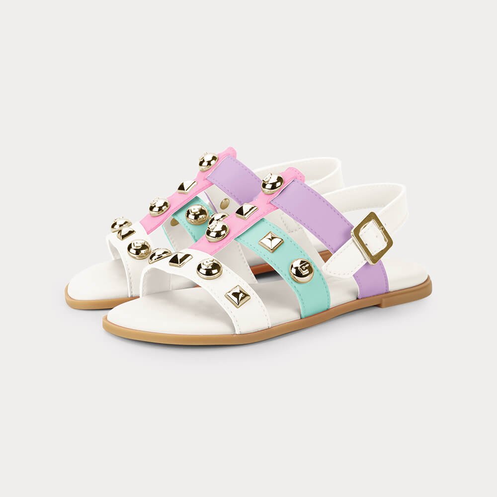 Sandália Infantil Bibi Shine Kids Bege com Rosa Bege/Rosa/Verde 3